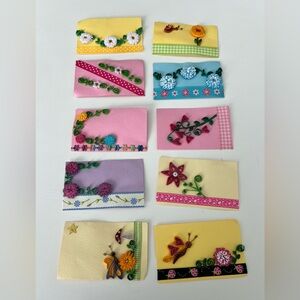 handmade gift card set, colorful